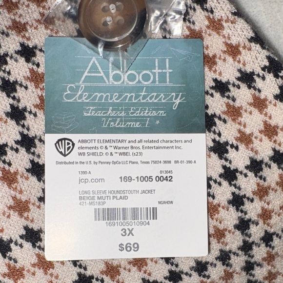 Abbott Elementary Plaid Double-Breasted Women's Jacket NWT - Picture 9 of 10